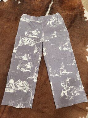 Grey Western Print Pant